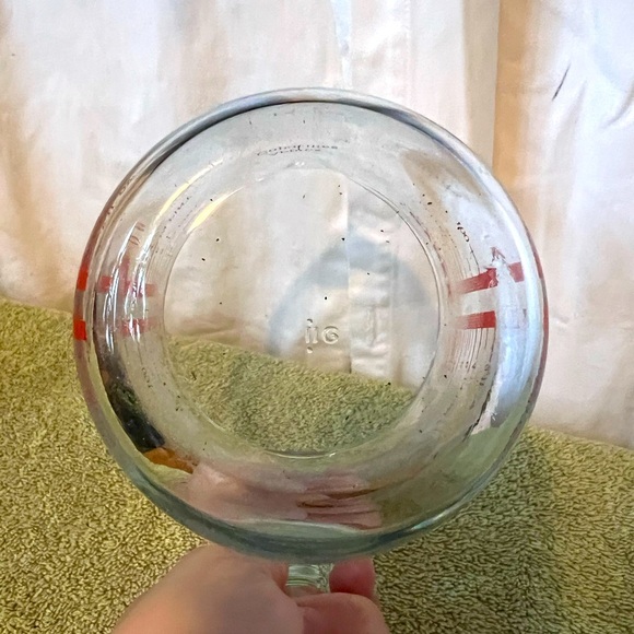 PYREX GLASS 2-CUP #516 1 PINT MEASURING RED METRIC OPEN HANDLE Pint, Litre, Oz - Picture 4 of 5